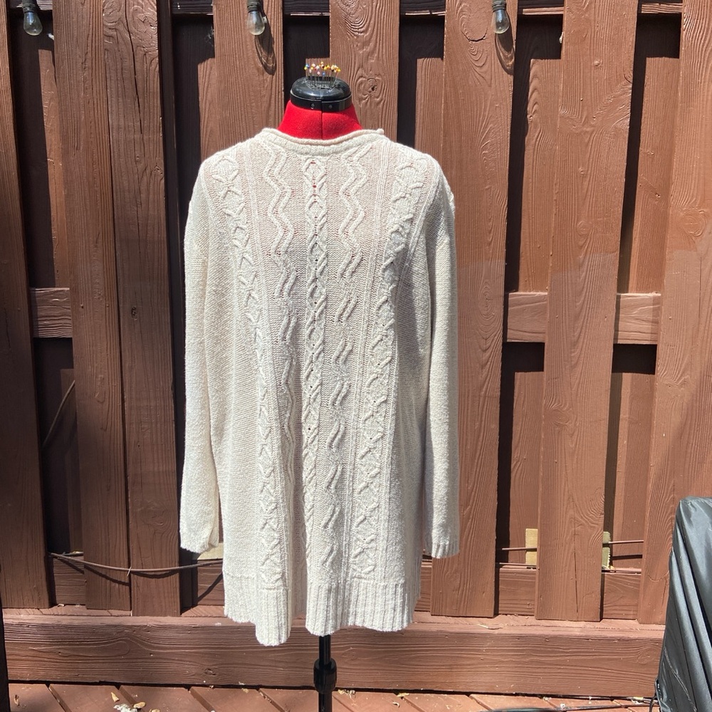 Joe's Jeans Cream Cowl Neck Cable Knit Sweater